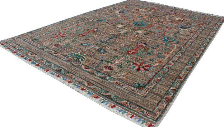 Natural Gray 4x6 ft Hand Knotted Rug - Exquisite Afghan Design Rug - Soft Plush Wool Rug - Small Entryway Rug - Kitchen Rug - Office Rug-San Francisco Rugs--San Francisco Rugs
