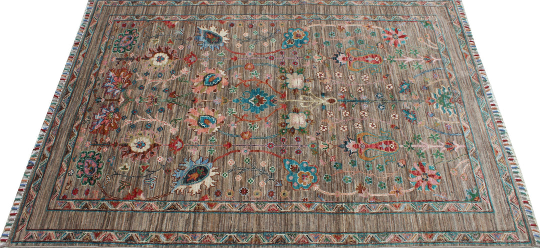 Natural Gray 4x6 ft Hand Knotted Rug - Exquisite Afghan Design Rug - Soft Plush Wool Rug - Small Entryway Rug - Kitchen Rug - Office Rug-San Francisco Rugs--San Francisco Rugs