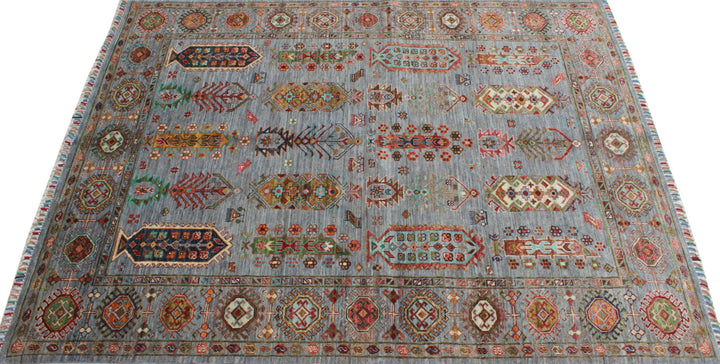 Gray 5x7 Ft Hand Knotted Wool Rug - Transitional Design Rug - Tribal Afghan Rug - 5x7 Bedroom Rug - Office Rug - Kids Room Rug - Home Decors-San Francisco Rugs--San Francisco Rugs