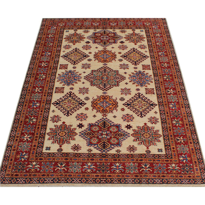 6x8 Ft Hand Knotted Rugs - Cream Red Tribal Rug - Soft Plush Wool Rug - Exquisite Design Rug - Bedroom Rug - Office Rug - Home Decor Rugs-San Francisco Rugs--San Francisco Rugs