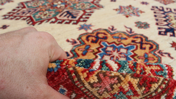 6x8 Ft Hand Knotted Rugs - Cream Red Tribal Rug - Soft Plush Wool Rug - Exquisite Design Rug - Bedroom Rug - Office Rug - Home Decor Rugs-San Francisco Rugs--San Francisco Rugs