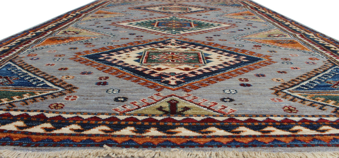 4x6 Ft Hand Knotted Gray Rug - Small Tribal Rug - Soft, Plush Wool Rug - Small Living Room Rug - Kitchen Rug - Entryway Rug - Home Decor Rug-San Francisco Rugs--San Francisco Rugs