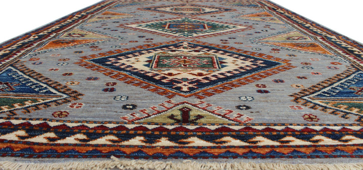 4x6 Ft Hand Knotted Gray Rug - Small Tribal Rug - Soft, Plush Wool Rug - Small Living Room Rug - Kitchen Rug - Entryway Rug - Home Decor Rug-San Francisco Rugs--San Francisco Rugs