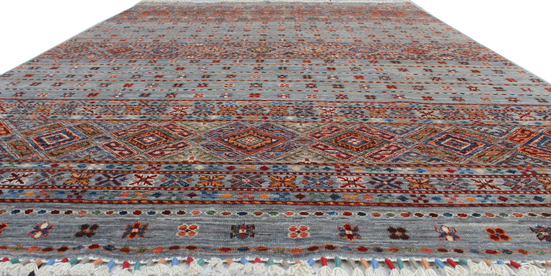Gray 5'6x7'10 Ft Hand Knotted Rug - Afghan Khoy Nomad Rug - Tribal Area Rug - Soft Wool Rug - 6x8 Bedroom Rug - Office Rug - Living Room Rug-San Francisco Rugs--San Francisco Rugs
