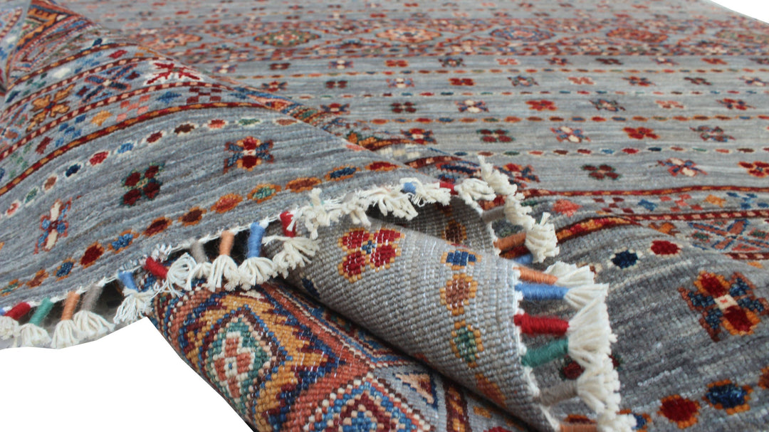 Gray 5'6x7'10 Ft Hand Knotted Rug - Afghan Khoy Nomad Rug - Tribal Area Rug - Soft Wool Rug - 6x8 Bedroom Rug - Office Rug - Living Room Rug-San Francisco Rugs--San Francisco Rugs