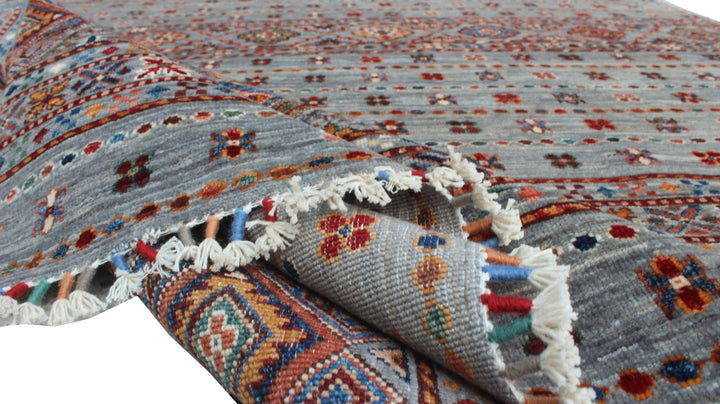 Gray 5'6x7'10 Ft Hand Knotted Rug - Afghan Khoy Nomad Rug - Tribal Area Rug - Soft Wool Rug - 6x8 Bedroom Rug - Office Rug - Living Room Rug-San Francisco Rugs--San Francisco Rugs