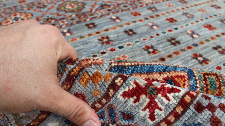 Gray 5'6x7'10 Ft Hand Knotted Rug - Afghan Khoy Nomad Rug - Tribal Area Rug - Soft Wool Rug - 6x8 Bedroom Rug - Office Rug - Living Room Rug-San Francisco Rugs--San Francisco Rugs