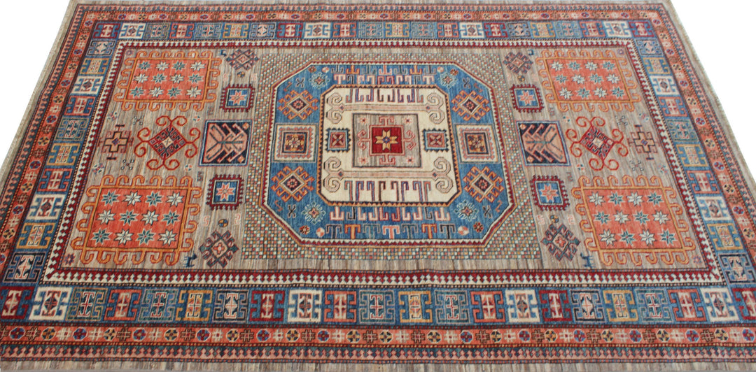 Gray 6x9 Ft Hand Knotted Tribal Rug - Plush, Soft Wool Rug - Medallion Design Rug - Small Bedroom Rug - Living Room Rug - Dining Room Rug-San Francisco Rugs--San Francisco Rugs