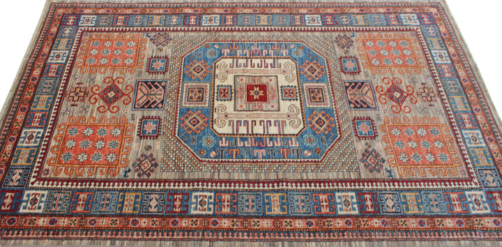 Gray 6x9 Ft Hand Knotted Tribal Rug - Plush, Soft Wool Rug - Medallion Design Rug - Small Bedroom Rug - Living Room Rug - Dining Room Rug-San Francisco Rugs--San Francisco Rugs