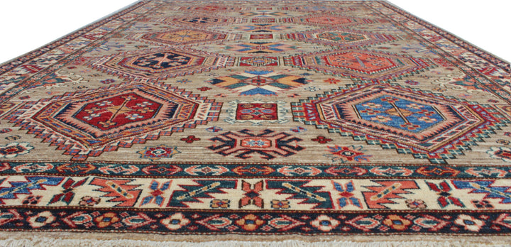5'6x8'4 Ft Hand Knotted Rug - Geometric Design Rug - Tribal Afghan Rug - Natural Dye Wool Rug - Small Bedroom Rug - Dining Room Rug-San Francisco Rugs--San Francisco Rugs