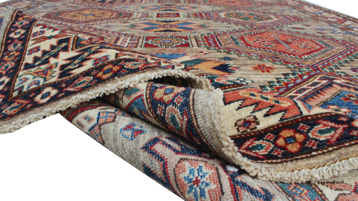 5'6x8'4 Ft Hand Knotted Rug - Geometric Design Rug - Tribal Afghan Rug - Natural Dye Wool Rug - Small Bedroom Rug - Dining Room Rug-San Francisco Rugs--San Francisco Rugs