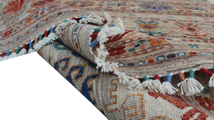 Tribal 5x7 Ft Hand Knotted Rug - Soft Plush Wool Rug - Gray Khoy Nomad Rug - Small Living Room Rug - Office Rug - Kids Room Rug-San Francisco Rugs--San Francisco Rugs