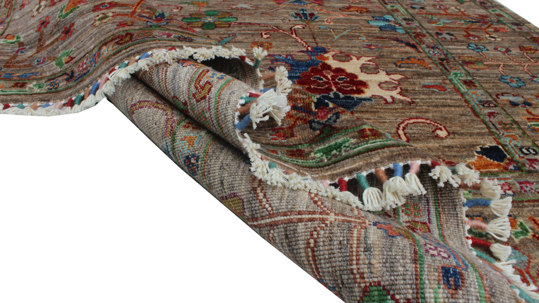 Natural Gray 5'6x7'10 Ft Hand Knotted Wool Rug - Tribal, Afghan Rug - Plush Lambswool Rug - 6x8 Bedroom Rug - Living Room Rug - Office Rug-San Francisco Rugs--San Francisco Rugs