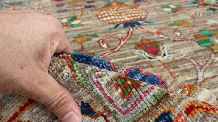 Natural Gray 5'6x7'10 Ft Hand Knotted Wool Rug - Tribal, Afghan Rug - Plush Lambswool Rug - 6x8 Bedroom Rug - Living Room Rug - Office Rug-San Francisco Rugs--San Francisco Rugs