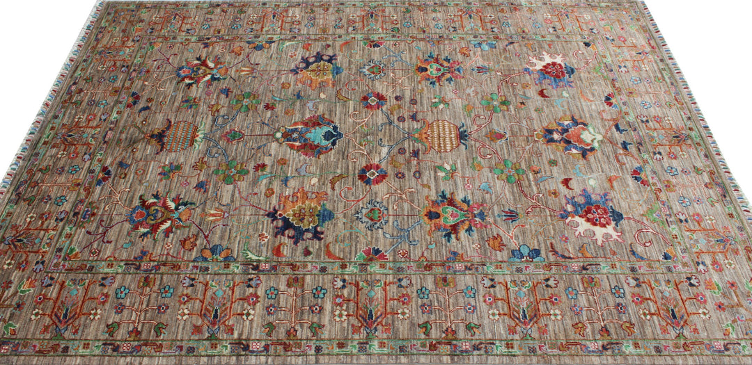 Natural Gray 5'6x7'10 Ft Hand Knotted Wool Rug - Tribal, Afghan Rug - Plush Lambswool Rug - 6x8 Bedroom Rug - Living Room Rug - Office Rug-San Francisco Rugs--San Francisco Rugs