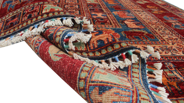 Tribal 6x8 Ft Hand Knotted Rug - Soft Plush Wool Rug - Pazyryk Rug - Horse Design Rug - Living Room Rug - Dining Room Rug - Home Decor Rugs-San Francisco Rugs--San Francisco Rugs