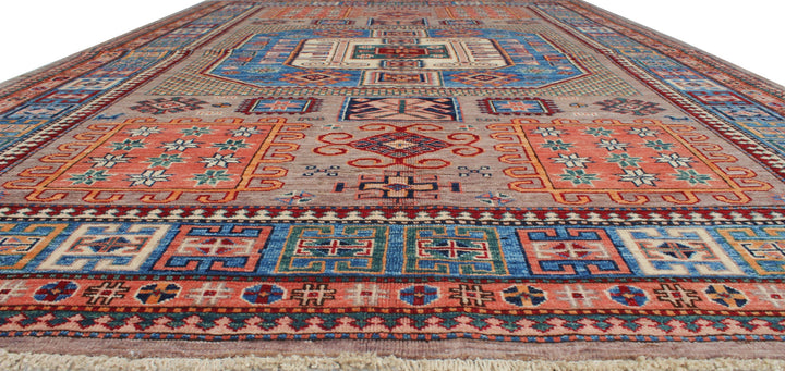 Geometric 5'7x8'4 Ft Hand Knotted Rug - Tribal Afghan Rug - Plush Wool Rug - 6x8 Dining Room Rug - Living Room, Office Rug - Home Decor Rugs-San Francisco Rugs--San Francisco Rugs