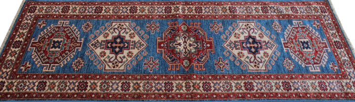 Blue 2'7x6'11 Ft Hand Knotted Wool Runner Rug - Soft Plush Wool Rug - 7 Feet Hallway Runner Rug - Entryway Runner Rug - Home Decor Rugs-San Francisco Rugs--San Francisco Rugs