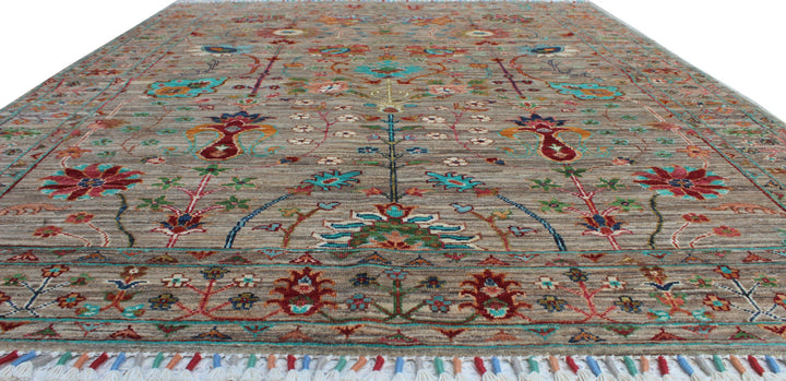 Natural Gray 5'1x6'3 Ft Hand Knotted Rug - Transitional Design Rug - Floral Pattern Rug - Soft Wool Rug - Area Rug For Office, Bedroom-San Francisco Rugs--San Francisco Rugs