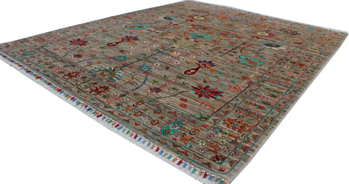 Natural Gray 5'1x6'3 Ft Hand Knotted Rug - Transitional Design Rug - Floral Pattern Rug - Soft Wool Rug - Area Rug For Office, Bedroom-San Francisco Rugs--San Francisco Rugs