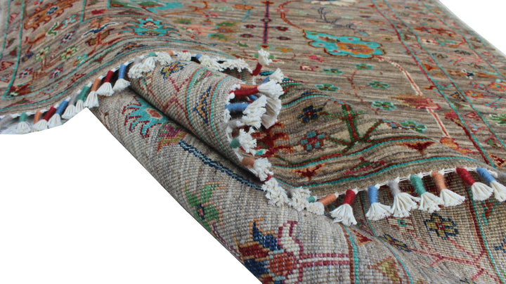 Natural Gray 5'1x6'3 Ft Hand Knotted Rug - Transitional Design Rug - Floral Pattern Rug - Soft Wool Rug - Area Rug For Office, Bedroom-San Francisco Rugs--San Francisco Rugs