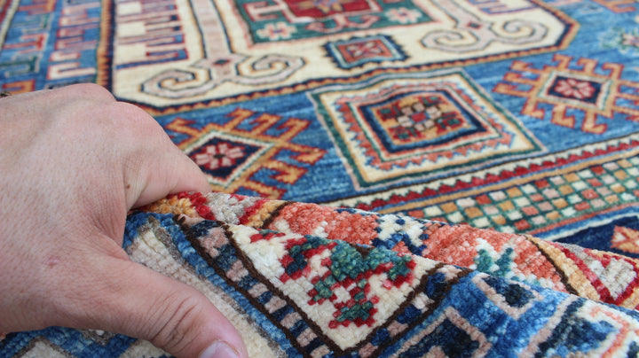 Gray 5x7 Ft Hand Knotted Tribal Rug - Medallion Design Rug - Natural Dye Wool Rug - Small 5x7 Area Rug For Dining Room, Living Room, Office-San Francisco Rugs--San Francisco Rugs