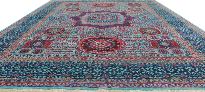 Blue 5x7 Ft Hand Knotted Mamluk Rug - Medallion Style Rug - Exquisite Design Rug - Plush Wool Rug - 5x7 Dining Room Rug - Living Room Rug-San Francisco Rugs--San Francisco Rugs