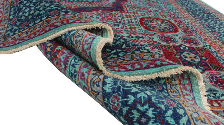 Blue 5x7 Ft Hand Knotted Mamluk Rug - Medallion Style Rug - Exquisite Design Rug - Plush Wool Rug - 5x7 Dining Room Rug - Living Room Rug-San Francisco Rugs--San Francisco Rugs