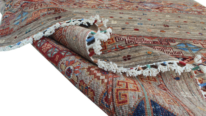 Gray 5x7 Ft Hand Knotted Rug - Khoy Nomad Design Rug - Afghan Tribal Rug - 5x7 Living Room, Dining Room, Office Rug - Interior Design Rug-San Francisco Rugs--San Francisco Rugs