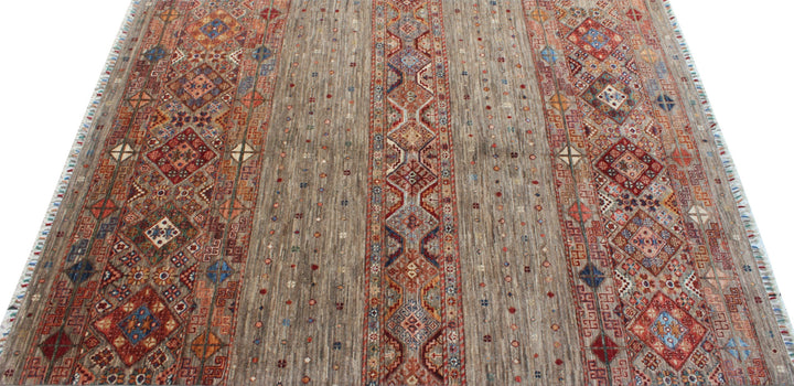 Gray 5x7 Ft Hand Knotted Rug - Khoy Nomad Design Rug - Afghan Tribal Rug - 5x7 Living Room, Dining Room, Office Rug - Interior Design Rug-San Francisco Rugs--San Francisco Rugs