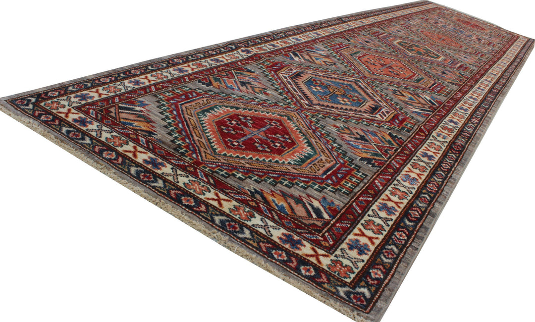 Gray 2'9x10'9 Ft Hand Knotted Wool Rug - Tribal Runner Rug - Geometric Design Rug - Interior Design Rugs - Hallway Runner Rug - 3x11 Runners-San Francisco Rugs--San Francisco Rugs