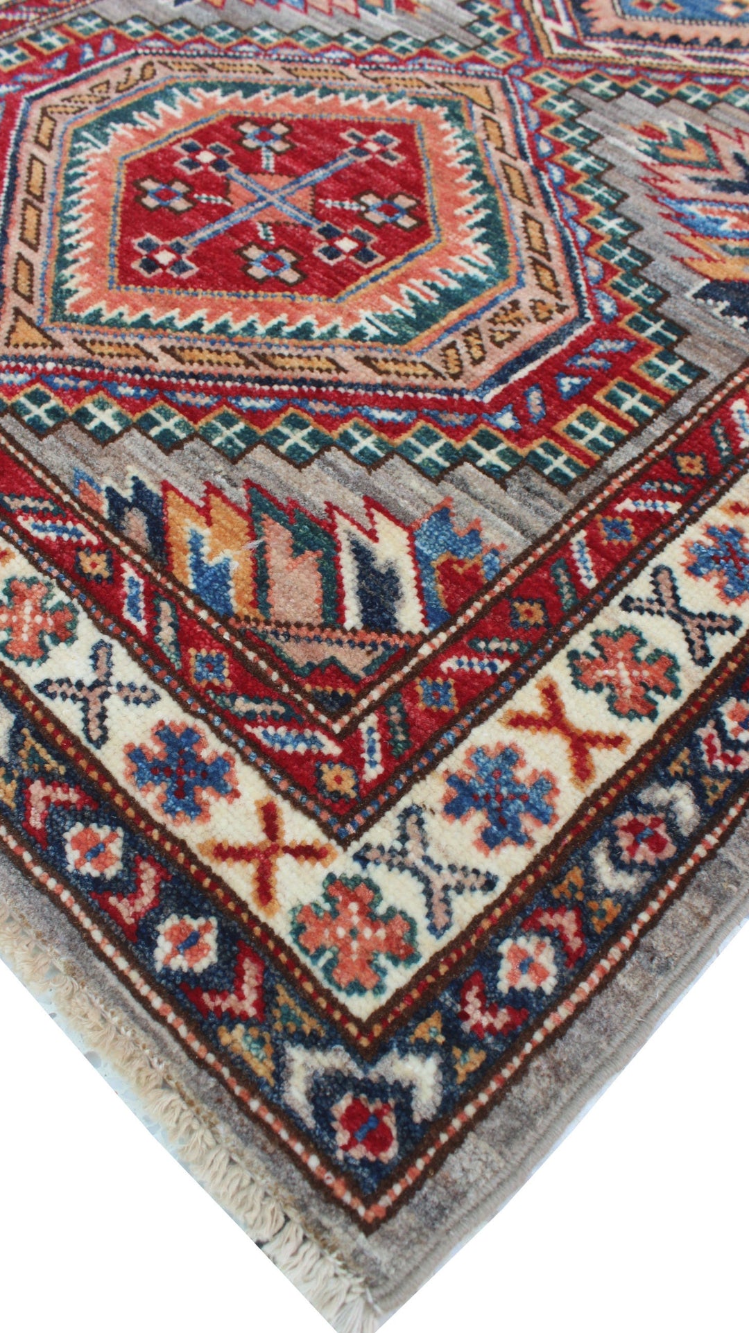 Gray 2'9x10'9 Ft Hand Knotted Wool Rug - Tribal Runner Rug - Geometric Design Rug - Interior Design Rugs - Hallway Runner Rug - 3x11 Runners-San Francisco Rugs--San Francisco Rugs