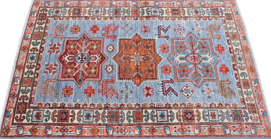 Gray 3x4 Ft Hand knotted Wool Rug -Soft Wool Rug - Tribal Rug - Entryway Rug - Small Kitchen Rug - 3x4 Office Rug - Interior Design Rugs-San Francisco Rugs--San Francisco Rugs
