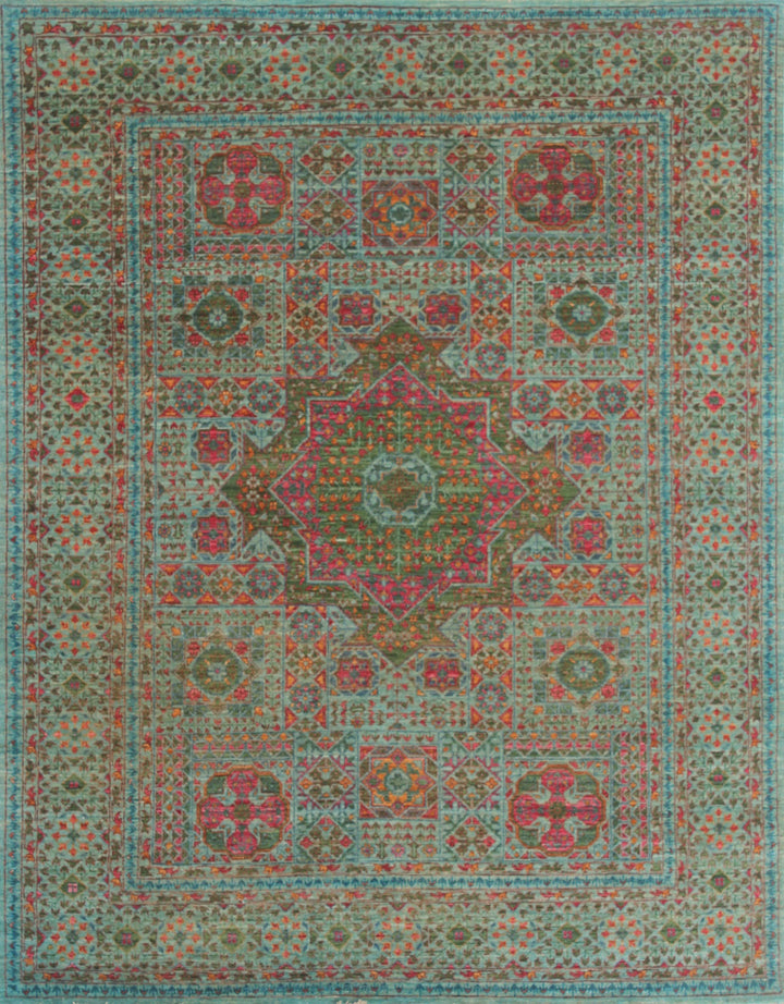 Turquoise 5'2x6'5 Ft Hand Knotted Rug - Ottoman Mamluk Rug - Beautiful Color Rug - 5x7 Dining Room, Living Room, Office Rug- Home Decor Rugs-San Francisco Rugs--San Francisco Rugs