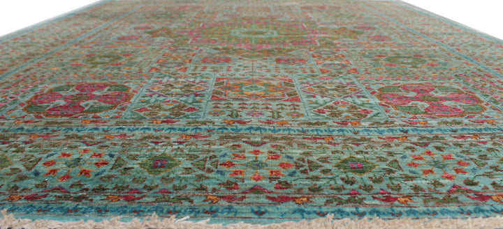 Turquoise 5'2x6'5 Ft Hand Knotted Rug - Ottoman Mamluk Rug - Beautiful Color Rug - 5x7 Dining Room, Living Room, Office Rug- Home Decor Rugs-San Francisco Rugs--San Francisco Rugs