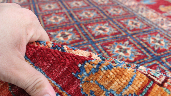 Tribal 4x6 Ft Hand Knotted Pazyryk Rug - Afghan, Wool Rug - Red Blue Color Rug - Exquisite Design Rug - 4x6 Entryway Rug - Small Office Rug-San Francisco Rugs--San Francisco Rugs