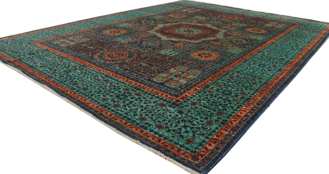 Pastel 6x8 Ft Hand Knotted Wool Rug - Blue Turquoise Rug - Mamluk, Medallion Rugs - Dining Room Rug - Living Room Rug - Area Rug For Office-San Francisco Rugs--San Francisco Rugs