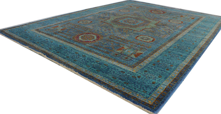 Turquoise 6x8 Ft Hand Knotted Mamluk Rug - High Quality Area Rug - Medallion Rug - Oriental Rug For Living Room, Dining Room, Bedroom-San Francisco Rugs--San Francisco Rugs