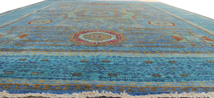 Turquoise 6x8 Ft Hand Knotted Mamluk Rug - High Quality Area Rug - Medallion Rug - Oriental Rug For Living Room, Dining Room, Bedroom-San Francisco Rugs--San Francisco Rugs