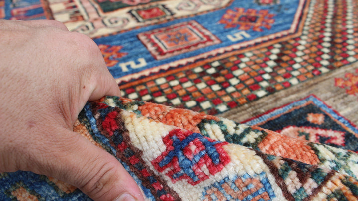 Natural Gray 5'5x8'1 Ft Afghan Rug - Hand Knotted Wool Rug - Tribal Area Rug For Dining Room, Living Room, Office - Home Decor Rugs-San Francisco Rugs--San Francisco Rugs