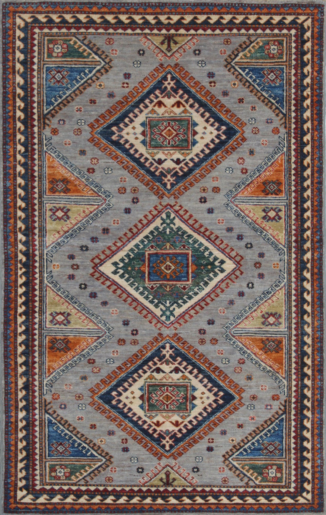 4x6 Ft Hand Knotted Gray Rug - Small Tribal Rug - Soft, Plush Wool Rug - Small Living Room Rug - Kitchen Rug - Entryway Rug - Home Decor Rug-San Francisco Rugs--San Francisco Rugs