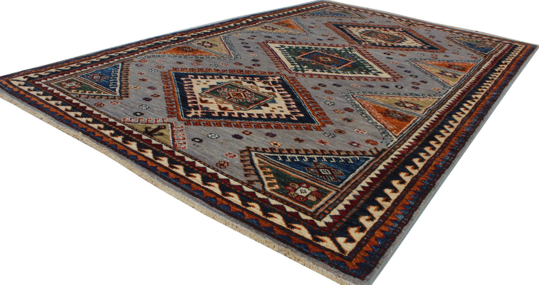 4x6 Ft Hand Knotted Gray Rug - Small Tribal Rug - Soft, Plush Wool Rug - Small Living Room Rug - Kitchen Rug - Entryway Rug - Home Decor Rug-San Francisco Rugs--San Francisco Rugs