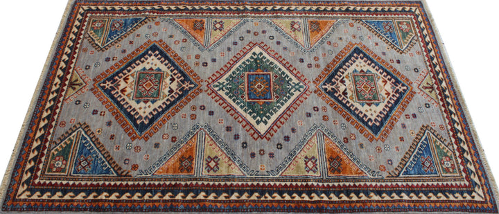 4x6 Ft Hand Knotted Gray Rug - Small Tribal Rug - Soft, Plush Wool Rug - Small Living Room Rug - Kitchen Rug - Entryway Rug - Home Decor Rug-San Francisco Rugs--San Francisco Rugs
