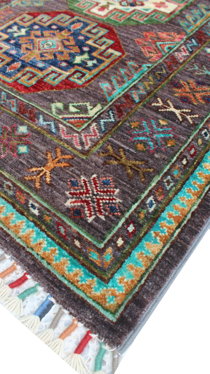 Tribal 3x10 Ft Hand Knotted Runner Rug - Geometric Design Rug - Turkmen Ersari Rug - Hallway Runner Rug - Kitchen Runner Rug - Home Decors-San Francisco Rugs--San Francisco Rugs