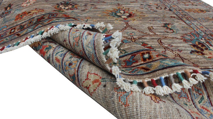 5'6x8'2 Ft Hand Knotted Rug - Natural Gray, LambsWool Rug - Tribal Afghan Rug - 6x8 Bedroom Rug - Living Room Rug - Office Rug - Home Decors-San Francisco Rugs--San Francisco Rugs