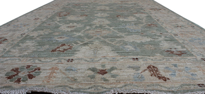 Tribal 4x6 Ft Hand Knotted Turkish Oushak Rug - Green Beige Brown Rug - Plush, Wool Rug - Oriental Area Rug - Entryway Rug - Small Area Rug-San Francisco Rugs--San Francisco Rugs