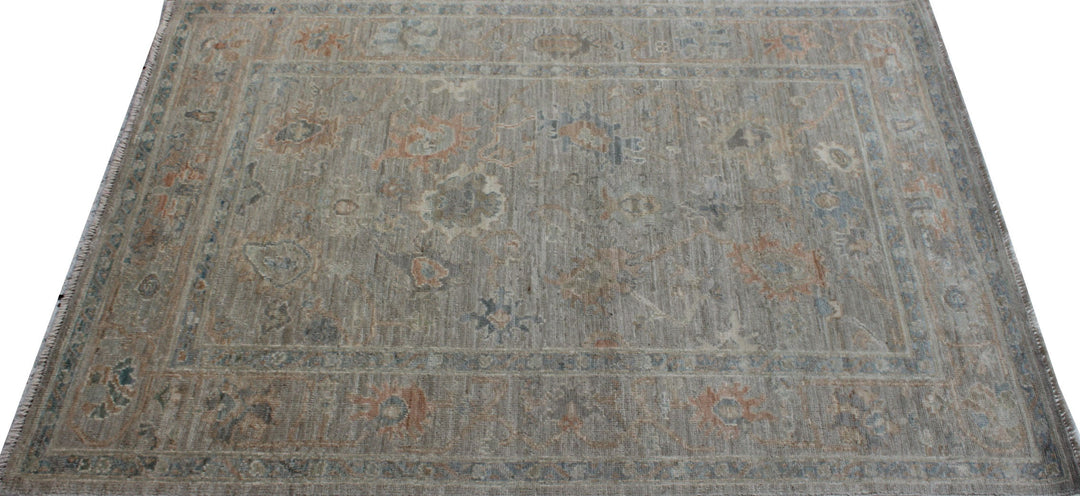 Gray 4x6 Ft Hand Knotted Vintage Rug - Turkish Oushak Rug - Soft, Plush Wool Rug - Tribal Area Rug - 4x6 Entryway Rug - Small Office Rug-San Francisco Rugs--San Francisco Rugs