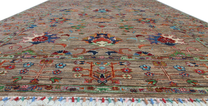 Natural Gray 5'6x7'10 Ft Hand Knotted Wool Rug - Tribal, Afghan Rug - Plush Lambswool Rug - 6x8 Bedroom Rug - Living Room Rug - Office Rug-San Francisco Rugs--San Francisco Rugs