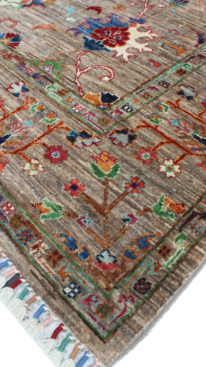 Natural Gray 5'6x7'10 Ft Hand Knotted Wool Rug - Tribal, Afghan Rug - Plush Lambswool Rug - 6x8 Bedroom Rug - Living Room Rug - Office Rug-San Francisco Rugs--San Francisco Rugs