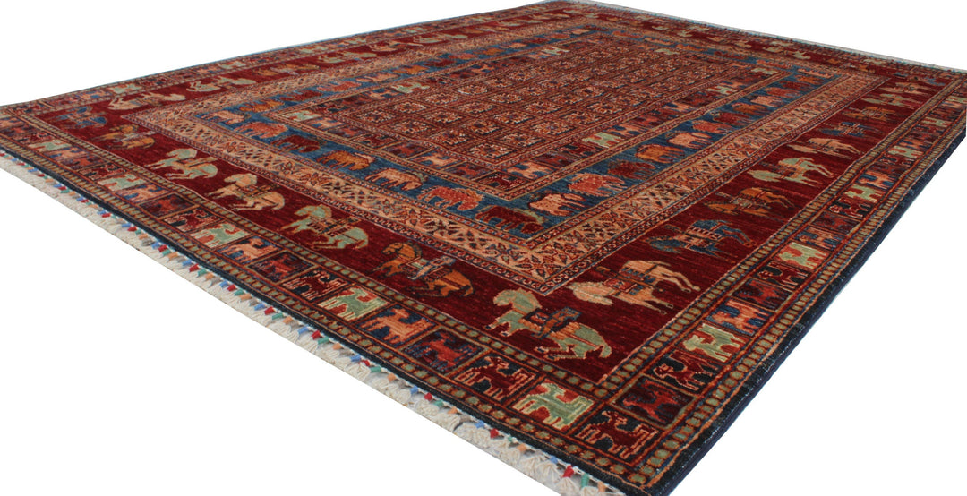 Tribal 6x8 Ft Hand Knotted Rug - Soft Plush Wool Rug - Pazyryk Rug - Horse Design Rug - Living Room Rug - Dining Room Rug - Home Decor Rugs-San Francisco Rugs--San Francisco Rugs